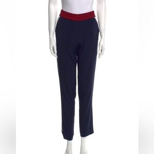Sandro Navy/Red/White Side Stripe Straight Leg Track Pants Size 1/Small $350